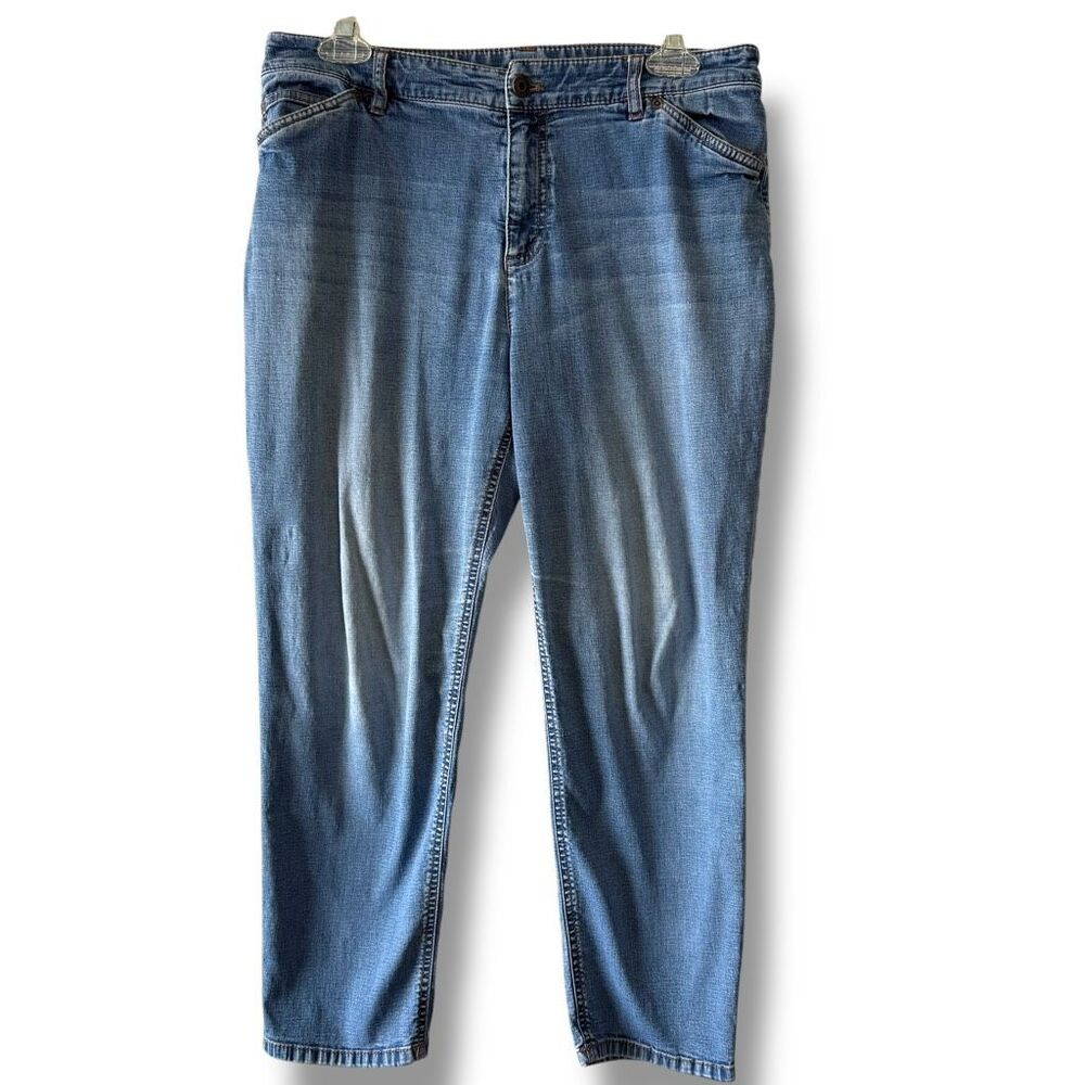 J. Jill Tried & True Fit‎ Zip Fly Mid-rise Cropped Denim Jeans Blue Size 10